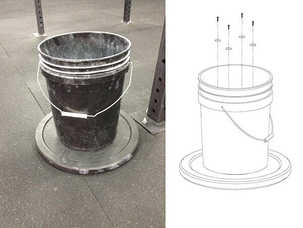 Kick Proof Chalk Bucket Illustration